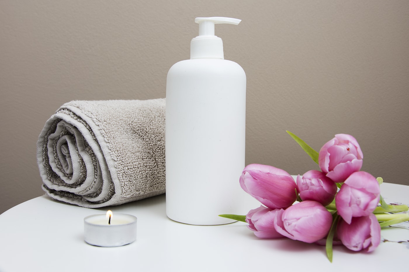 Spa towels and calm lighting